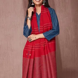 Fabindia Red Wool Woven Shawl-image-19