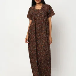 Juliet Women Printed Square Neck Maxi Nightdress-picture-38