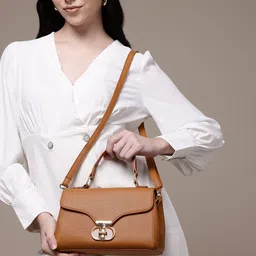 French Connection Textured Structured Satchel Bag-13