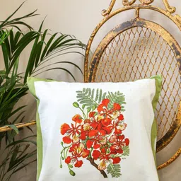 Crown of Poppies Red Floral Square Cushion Covers-12