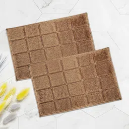 Myntra Elegant Homes 2-Pcs Beige Textured Anti-SkidDoormats-image-9