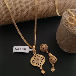 V.K.PAYAL.JEWELLERY Gold-Plated Artificial Stones Studded Pendant Set-picture-41