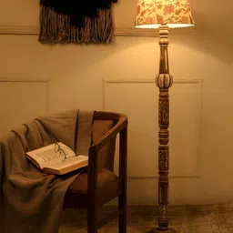 green girgit Pink & Brown Printed Wood Floor Lamps-14