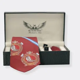 BLAQHORSE Men Geometric Patterned 3-Fold Tie Cufflink & Pocket Square Accessory Gift Set image 4