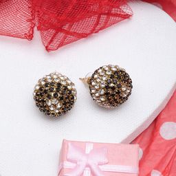 StyleCast Gold-Plated Rhinestone Studded Circular Shaped Studs-image-58