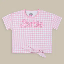 Kids Ville Girls Barbie Printed Pure Cotton Tshirt-11