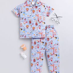 NAUTI KIDZ Boys Pure Cotton Cartoon Characters Printed Night suit-image-63