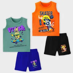 Lavi-Tavi Unisex Kids Printed T-shirt with Shorts-picture-42
