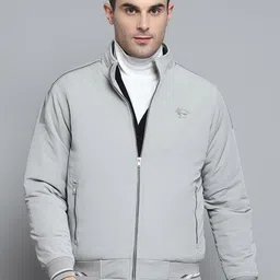Monte Carlo Men Mock Collar Solid Casual Bomber Jacket-image-27