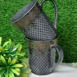 FABINALIV Grey & Beige Geometric Printed Ceramic Glossy Mugs Set of Cups and Mugs image 5