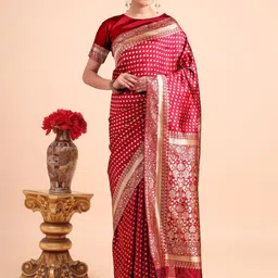 F FASHION Polka Dot Zari Art Silk Kanjeevaram Saree-22