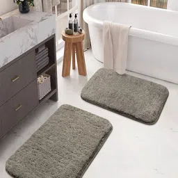 LUXEHOME INTERNATIONAL Set Of 2 Brown 2200 GSM Anti-Slip Bath Rugs-image-40