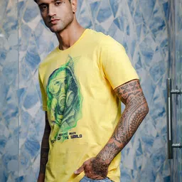 ONE SKY Men Graphic Printed Round Neck Cotton T-shirt-picture-38