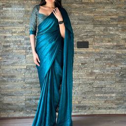 Leelavati Solid Organza Saree with Tassels-image-53
