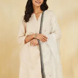 Fabindia Ethnic Motifs Embroidered Cotton Dupatta-picture-32