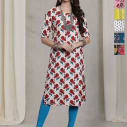 7Threads Women Pack Of 6 Ethnic Motifs Printed Daily Straight Kurtas-image-53
