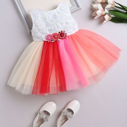 The Magic Wand Girls Floral Applique Tulle Fit & Flare Dress-picture-12