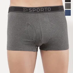 Sporto by Macho Men Pack Of 4 Short Trunks Sprto_M1022-A1-B1-CH1-Dnm1-L-Multi-picture-8