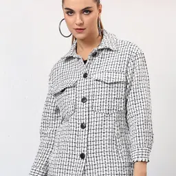Kotty Checked Shawl Collar Coats-picture-38