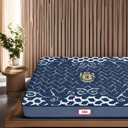 COIRFIT Blue & White Printed Quilted Cotton Orthopedic King Size Mattress-image-53