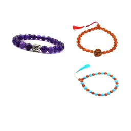 Divine souvenirs Unisex Set Of 3 Artificial Beaded Elasticated Bracelets-image-76