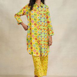 Gulabo by Abu Sandeep Women Conversational Printed Relaxed Loose Fit Linen Trousers-picture-27