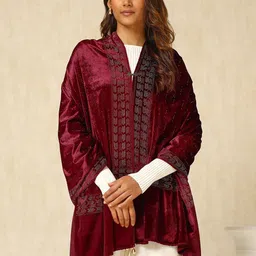 Soch Women Woven Design Velvet Shawl-image-26