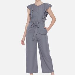 OTIRA Women Solid Basic Jumpsuit with Ruffles-picture-4