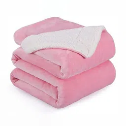 LA VERNE Pink & White Heavy Winter 500 GSM Single Bed Blanket-image-42