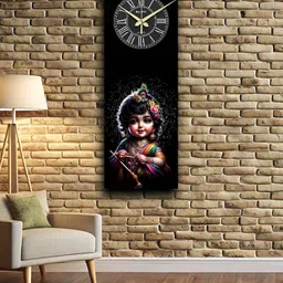 OLIVE TREE Black & Yellow Printed Traditional Wall Clock-image-94