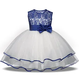 Wow Princess Girls Floral Net Sleeveless Maxi Gown Dress With Bow Details-image-96