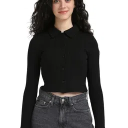 Calvin Klein Jeans Women Polo Collar Cut Outs T-shirt-image-24