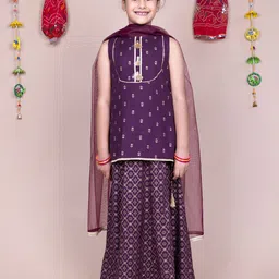 HERE&NOW Girls Printed Ready to Wear Lehenga & Blouse With Dupatta-44