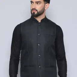 even Woven Design Nehru Jacket-23