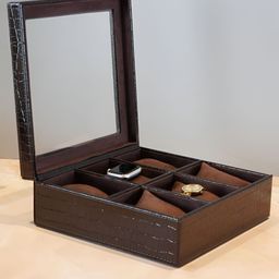 RCASA Coffee Brown Textured Watch Organiser-image-53