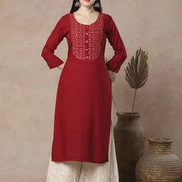 FASHOR Women Floral Embroidered Thread Work Kurta-picture-34