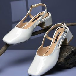 Bata Women Square Toe Block Heels Mary Janes-image-89