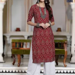 Moda Rapido Selection Of 2 Bandhani Printed Round Neck Straight Kurta-image-95