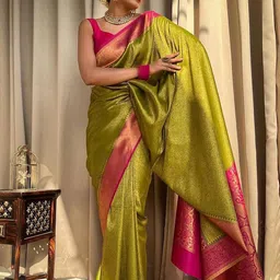 AMRUTKALA SAREES Woven Design Zari Banarasi Saree-image-22