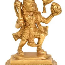 Exotic India Gold-Toned Lord Hanuman Religious Idol Showpiece-picture-3
