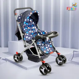 Adjustable backrest, 360° Swivel Wheel , Reversible Handlebar Feeding Tray Stroller-13