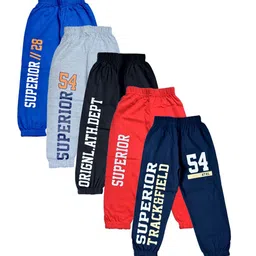 FAZZA Boys Pack Of 5 Printed Pure Cotton Mid-Rise Joggers-picture-16