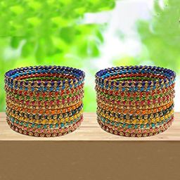 YouBella Set Of 12 Gold Plated Stone-Studded Bangles-image-86