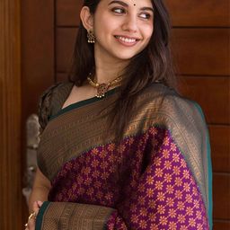 all about you Woven Design Zari Silk Cotton Banarasi Saree-30