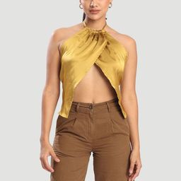 Bene Kleed Women Halter Neck Sleeveless Crop Top-picture-32