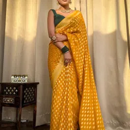 ZILVIRA Ethnic Motifs Zari Woven Design Kanjeevaram Saree-picture-39