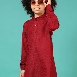 V-Mart Boys Embroidered Regular Sequinned Kurta with Pyjamas-18