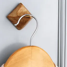 Indianshelf Brown Wooden WallHooks-37