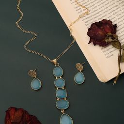 VENI 18K Gold-Plated Stones-Studded Jewellery Set-image-39