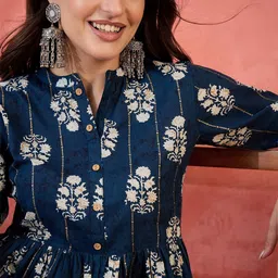 Sangria Printed Pure Cotton Tops-23